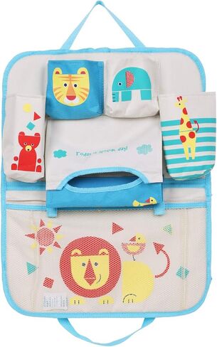 Cartoon Car Seat Back Organizers Large Capacity Car Seat Storage Bag Multifunctional Hanging Organizer Backseat Tissue Phone Water Bottle Storage Box Chair Back Stroller Hanging Bag Organizer Holder in Saudi Arabia
