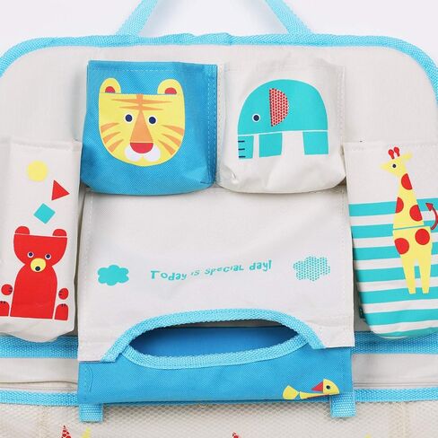 Cartoon Car Seat Back Organizers Large Capacity Car Seat Storage Bag Multifunctional Hanging Organizer Backseat Tissue Phone Water Bottle Storage Box Chair Back Stroller Hanging Bag Organizer Holder in Saudi Arabia