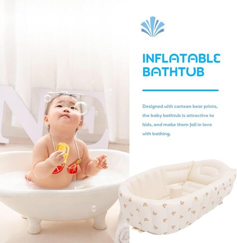 OUNONA Inflatable Baby Bathtub Toddler Bathtub Kid Infant Newborn Inflatable Foldable Shower Pool for Travel in Saudi Arabia