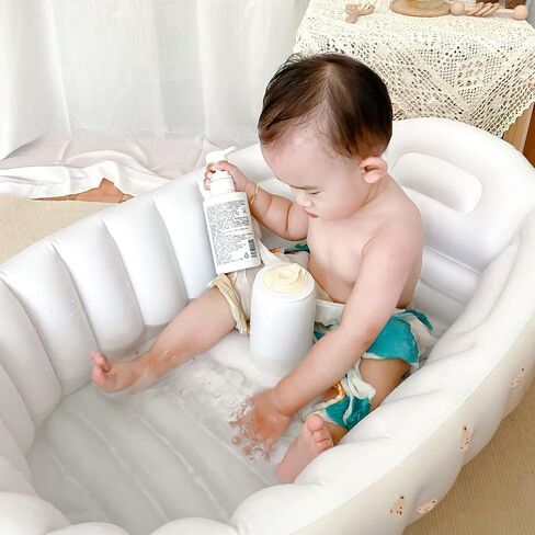 OUNONA Inflatable Baby Bathtub Toddler Bathtub Kid Infant Newborn Inflatable Foldable Shower Pool for Travel in Saudi Arabia