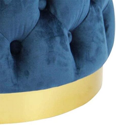 Ottoman Stool Shoe Bench Flannel Vintage Stool Upholstered Dressing Table Footrest Change Shoe Footrest for Living Room Bedroom, 44X44cm for Bedroom Corridor (Color : Blue, Size : 44X44cm) in Saudi Arabia