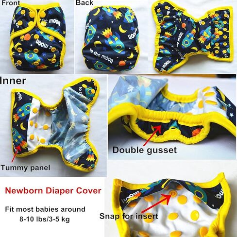 3 Newborn Baby Diaper Nappy Covers 8lbs-10lbs For Girls (Floral Bloom Rabbit Pack) in Saudi Arabia