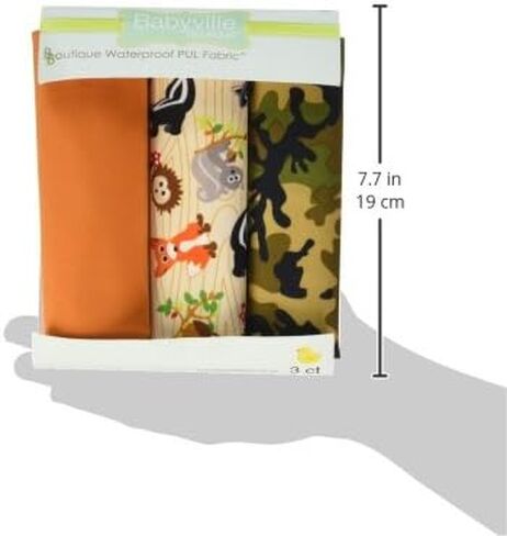 Dritz Babyville 21 by 24-Inch PUL Waterproof Diaper Fabric Cuts, Forest Friends/Camouflage, 3-Pack in Saudi Arabia