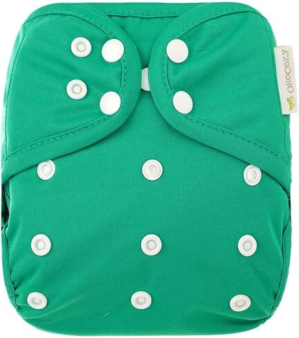 OsoCozy Economy Prefold Diaper Package - 3 Dz. Infant 4x8x4 Unbleached Better-Fit 100% Cotton Prefold Diapers (6-16 lbs) & 4 One-Size Diaper Covers (1 Feather, 1 Critter, 1 Blueberry, 1 Dragon) in Saudi Arabia