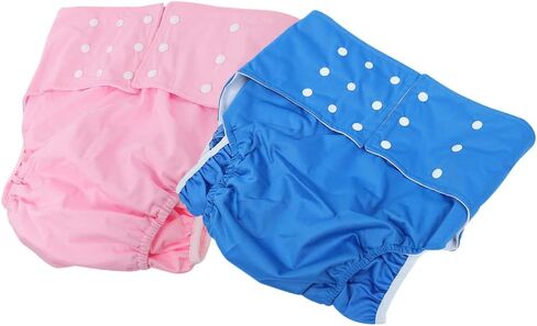 EXCEART 2Pcs Adult Nappy Reusable Adult Diaper Washable Cloth Diaper Anti- Leakage Adult Diapers for Elderly Incontinence Women Men 1 Count (Pack of 1) in Saudi Arabia