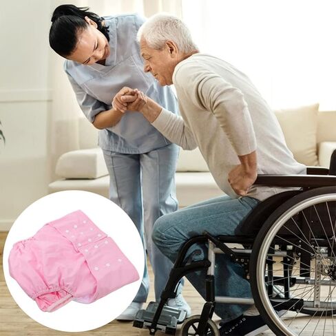 EXCEART 2Pcs Adult Nappy Reusable Adult Diaper Washable Cloth Diaper Anti- Leakage Adult Diapers for Elderly Incontinence Women Men 1 Count (Pack of 1) in Saudi Arabia