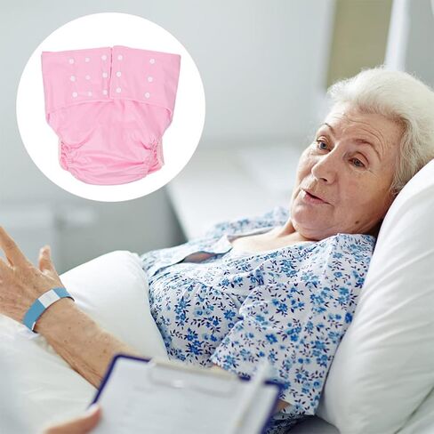 EXCEART 2Pcs Adult Nappy Reusable Adult Diaper Washable Cloth Diaper Anti- Leakage Adult Diapers for Elderly Incontinence Women Men 1 Count (Pack of 1) in Saudi Arabia