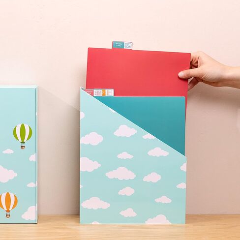 صندوق تذكارات الأطفال من نافاريس - صندوق ذاكرة الطفل للتذكارات - تخزين مع 9 حجرات أدراج للصبي أو الفتاة 13 بوصة × 10 بوصة × 7.1 بوصة - بالونات الهواء الساخن in Kuwait