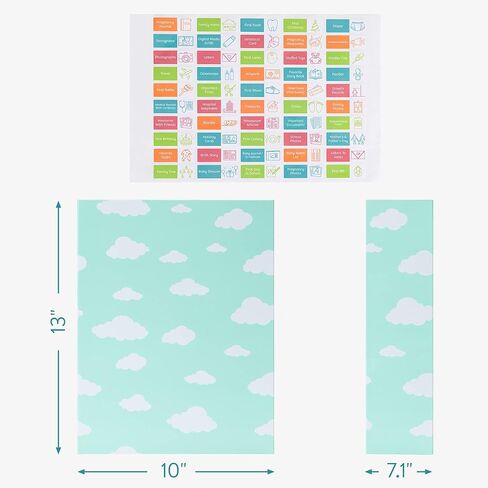 صندوق تذكارات الأطفال من نافاريس - صندوق ذاكرة الطفل للتذكارات - تخزين مع 9 حجرات أدراج للصبي أو الفتاة 13 بوصة × 10 بوصة × 7.1 بوصة - بالونات الهواء الساخن in Kuwait