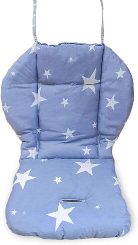 High Chair Pad, Exquisite and Beautiful Baby/highchair/seat Cushion Pad，Comfortable and Soft, Suitable for The High Chair and Stroller in The Picture(Blue Background Stars Pattern) in Saudi Arabia