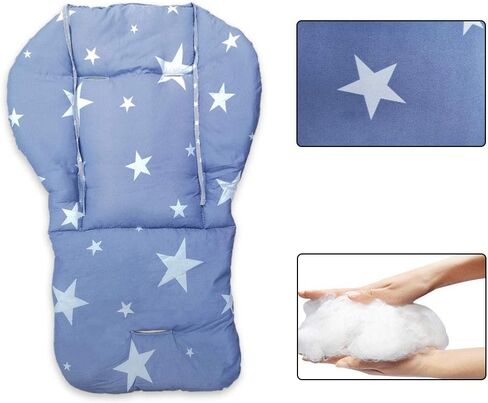 High Chair Pad, Exquisite and Beautiful Baby/highchair/seat Cushion Pad，Comfortable and Soft, Suitable for The High Chair and Stroller in The Picture(Blue Background Stars Pattern) in Saudi Arabia