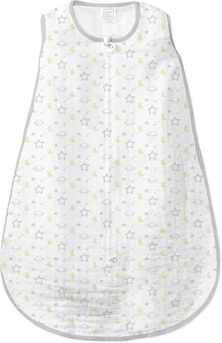 كيس نوم من قطن الموسلين من SwaddleDesigns، بطانية يمكن ارتداؤها للأطفال للجنسين، حقيبة نوم انتقالية، زرافة للأم والطفل، أصفر، صغير، 0-6 أشهر in Kuwait