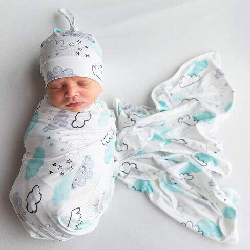 Luxury Rayon from Bamboo Headband & Baby Swaddle for Newborns 0-3 Months, Rose Petal Love Newborn Swaddle Blanket for Baby Girls, Hypoallergenic, Breathable & Buttery Soft in Saudi Arabia