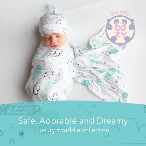 Luxury Rayon from Bamboo Headband & Baby Swaddle for Newborns 0-3 Months, Rose Petal Love Newborn Swaddle Blanket for Baby Girls, Hypoallergenic, Breathable & Buttery Soft in Saudi Arabia