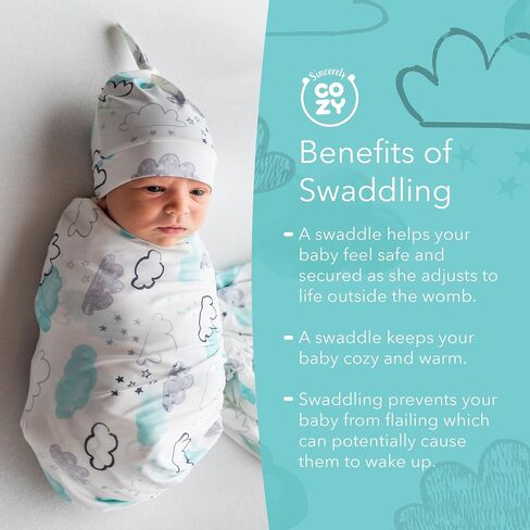 Luxury Rayon from Bamboo Headband & Baby Swaddle for Newborns 0-3 Months, Rose Petal Love Newborn Swaddle Blanket for Baby Girls, Hypoallergenic, Breathable & Buttery Soft in Saudi Arabia