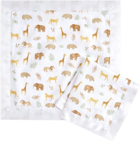 aden + anais Essentials Issie Security Blankets, Super Soft 100% Cotton Muslin, 2 Pack, Blushing Bunnies in Saudi Arabia