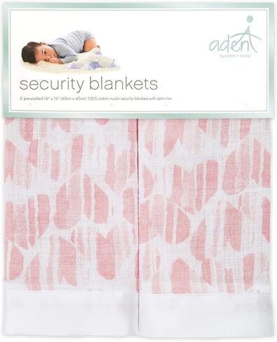 aden + anais Essentials Issie Security Blankets, Super Soft 100% Cotton Muslin, 2 Pack, Blushing Bunnies in Saudi Arabia