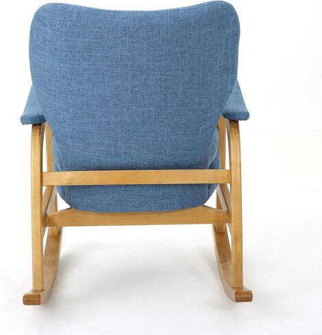 كريستوفر نايت هوم برانت كرسي هزاز من القماش لمنتصف القرن، أزرق فاتح / جوز فاتح in Kuwait