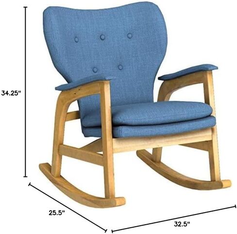 كريستوفر نايت هوم برانت كرسي هزاز من القماش لمنتصف القرن، أزرق فاتح / جوز فاتح in Kuwait