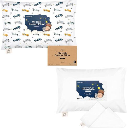 وسادة طفل صغير من KeaBabies مع كيس وسادة وغطاء وسادة للأطفال مقاس 14 × 20 - جامبو 14 × 20 - كيس وسادة عضوي جامبو للأطفال الصغار - قابل للغسل في الغسالة - كيس وسادة من القطن الطبيعي بنسبة 100% in Saudi Arabia