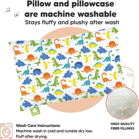 KeaBabies Toddler Pillow with Pillowcase and Toddler Pillowcase for 13X18 Pillow - 13X18 Soft Organic Cotton Toddler Pillows for Sleeping - Organic Toddler Pillow Case for Boy, Kids in Saudi Arabia