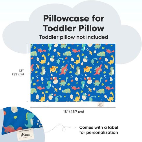KeaBabies Toddler Pillow with Pillowcase and Toddler Pillowcase for 13X18 Pillow - 13X18 Soft Organic Cotton Toddler Pillows for Sleeping - Organic Toddler Pillow Case for Boy, Kids in Saudi Arabia
