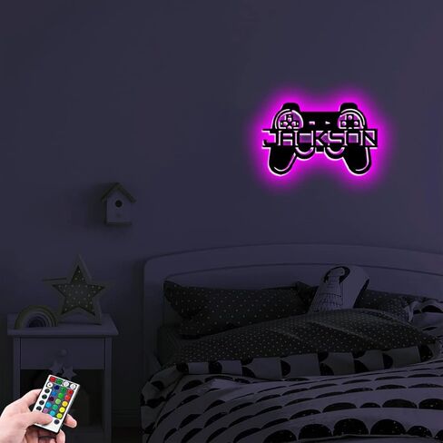 Custom Game Sign with Name Personalized Name Gamepad LED Neon Lights Video Game Controller Light Sign for Game Room Decor ,Boy Room Teen Room Kids Room Playroom Bedroom Decoration (game sign-4) in Kuwait