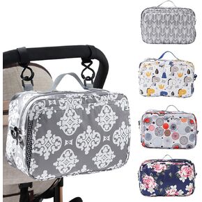 GOGOSO Baby Non-Slip Stroller Organizer Bag for Diapers with Insulated Pocket, Stroller Hooks and Adjustable Strap,Universal Fit Most Strollers in Kuwait