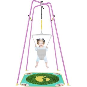 سترة أطفال KIDIP مع حامل، قفزات أطفال وقفزات قابلة لتعديل الارتفاع، أداة تمرين للأطفال مناسبة لعمر 6-24 شهرًا، سهلة التجميع، اختيار هدية حكيم للرضع والأطفال الصغار (تشمل السجادة الناعمة) in Kuwait