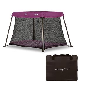 Dream On Me Travel Light Playard, Zipper Access Door, Travel Bag, Black | Lightweight Sturdy Frame, Breathable Mesh Sides, Soft Mattress Pad, Ideal for Indoor & Outdoor Use, Compact & Quick Fold in Saudi Arabia