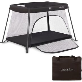 Travel Light Playard with Mesh Zipper Door in Black in Kuwait