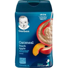 Gerber Oatmeal and Peach Apple Baby Cereal, 8 Ounce (Pack of 6) in Saudi Arabia