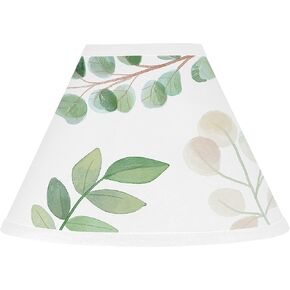 Sweet Jojo Designs Floral Leaf Lamp Shade - Green and White Boho Watercolor Botanical Woodland Tropical Garden in Kuwait