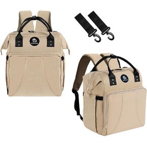 LOVOMAMMA Diaper Bag Backpack: Tote Diaper Bag with Insulated Pockets for Boy and Girl, Baby Bag for Dad Mom and Babes on Travel, Shopping Beige in Kuwait