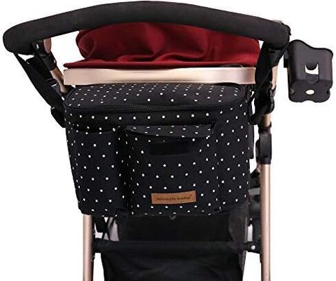 Miracle Baby Stroller Organizer Bag for Mom,Universal Stroller Storage Caddy Diaper Bag- Compatible with Most Stroller - Multifunctional Larg(Black) in Saudi Arabia