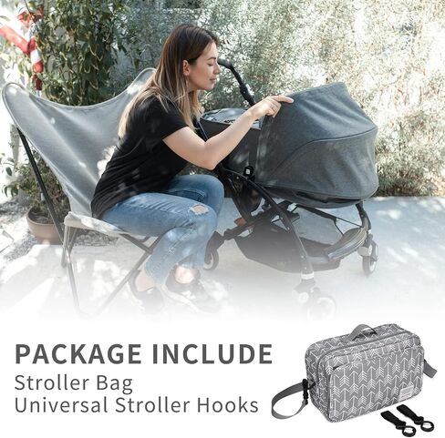 GOGOSO Baby Non-Slip Stroller Organizer Bag for Diapers with Insulated Pocket, Stroller Hooks and Adjustable Strap,Universal Fit Most Strollers in Saudi Arabia