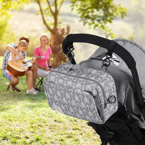 GOGOSO Baby Non-Slip Stroller Organizer Bag for Diapers with Insulated Pocket, Stroller Hooks and Adjustable Strap,Universal Fit Most Strollers in Saudi Arabia