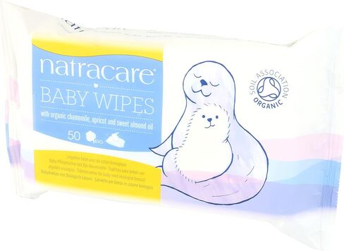 Natracare Organic Cotton Baby Wipes With Essential Oils of Chamomile, Apricot and Sweet Almond Oil (1 Pack, 50 Wipes Total) in Saudi Arabia