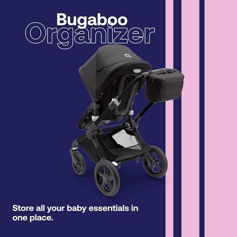 Bugaboo Organizer - Compact Size Multipocket Diaper Bag - Universal Compatible with Any Stroller - Attaches to the Handlebar (Midnight Black) in Saudi Arabia