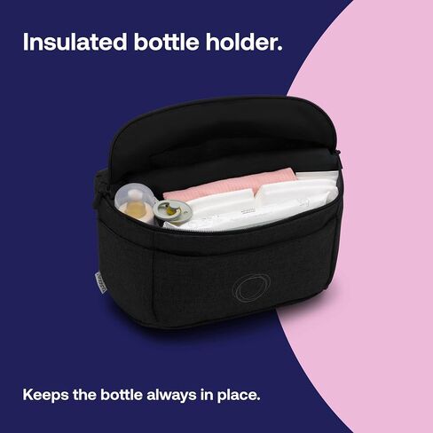 Bugaboo Organizer - Compact Size Multipocket Diaper Bag - Universal Compatible with Any Stroller - Attaches to the Handlebar (Midnight Black) in Saudi Arabia