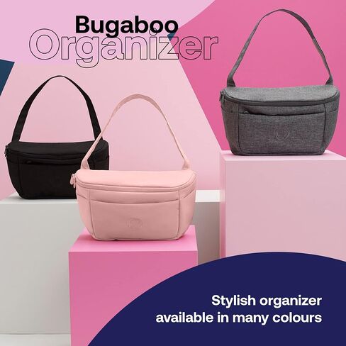 Bugaboo Organizer - Compact Size Multipocket Diaper Bag - Universal Compatible with Any Stroller - Attaches to the Handlebar (Midnight Black) in Saudi Arabia
