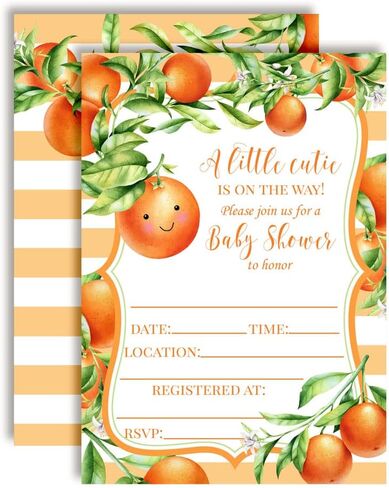 Amanda Creation Little Cutie Baby Shower Invitations, 20 5"x7" Fill-In Cards with Twenty White Envelopes in Kuwait