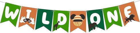 Mickey Safari Wild One Banner, Mickey Safari Baby Shower Party Decorations, Wild one Banner, Baby Shower Decorations for Baby Boy Girl. in Saudi Arabia