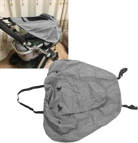 Stroller Sunshade Cover, Universal Stroller Sun Shade, Awning Summer Anti UV Protection, Parasol Baby Carriage,Visor Cover Sun Shield (Black) in Saudi Arabia