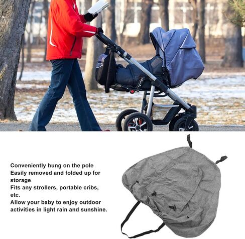 Stroller Sunshade Cover, Universal Stroller Sun Shade, Awning Summer Anti UV Protection, Parasol Baby Carriage,Visor Cover Sun Shield (Black) in Saudi Arabia