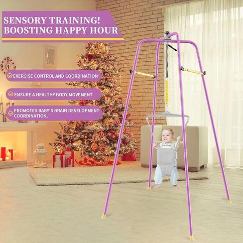 سترة أطفال KIDIP مع حامل، قفزات أطفال وقفزات قابلة لتعديل الارتفاع، أداة تمرين للأطفال مناسبة لعمر 6-24 شهرًا، سهلة التجميع، اختيار هدية حكيم للرضع والأطفال الصغار (تشمل السجادة الناعمة) in Kuwait