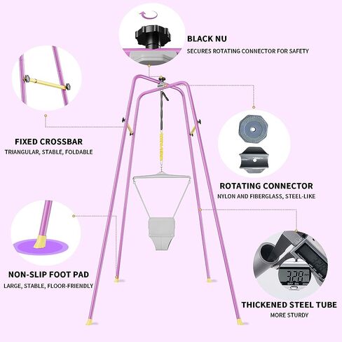 سترة أطفال KIDIP مع حامل، قفزات أطفال وقفزات قابلة لتعديل الارتفاع، أداة تمرين للأطفال مناسبة لعمر 6-24 شهرًا، سهلة التجميع، اختيار هدية حكيم للرضع والأطفال الصغار (تشمل السجادة الناعمة) in Kuwait