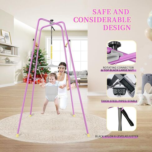 سترة أطفال KIDIP مع حامل، قفزات أطفال وقفزات قابلة لتعديل الارتفاع، أداة تمرين للأطفال مناسبة لعمر 6-24 شهرًا، سهلة التجميع، اختيار هدية حكيم للرضع والأطفال الصغار (تشمل السجادة الناعمة) in Kuwait