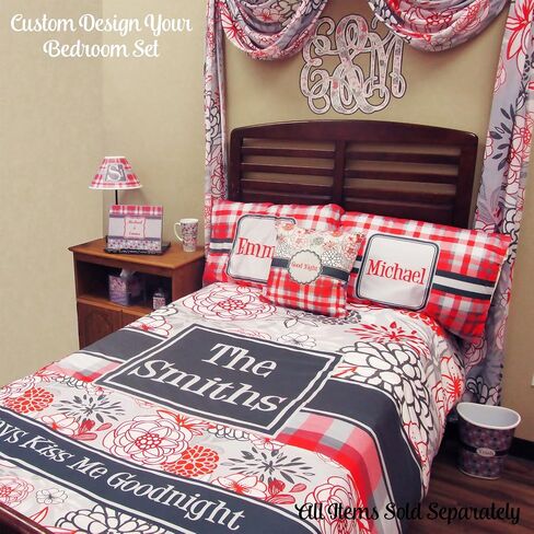 RNK Shops Plaid with Pop Duvet Cover - Twin (Personalized) in Saudi Arabia