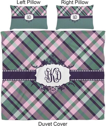 RNK Shops Plaid with Pop Duvet Cover - Twin (Personalized) in Saudi Arabia